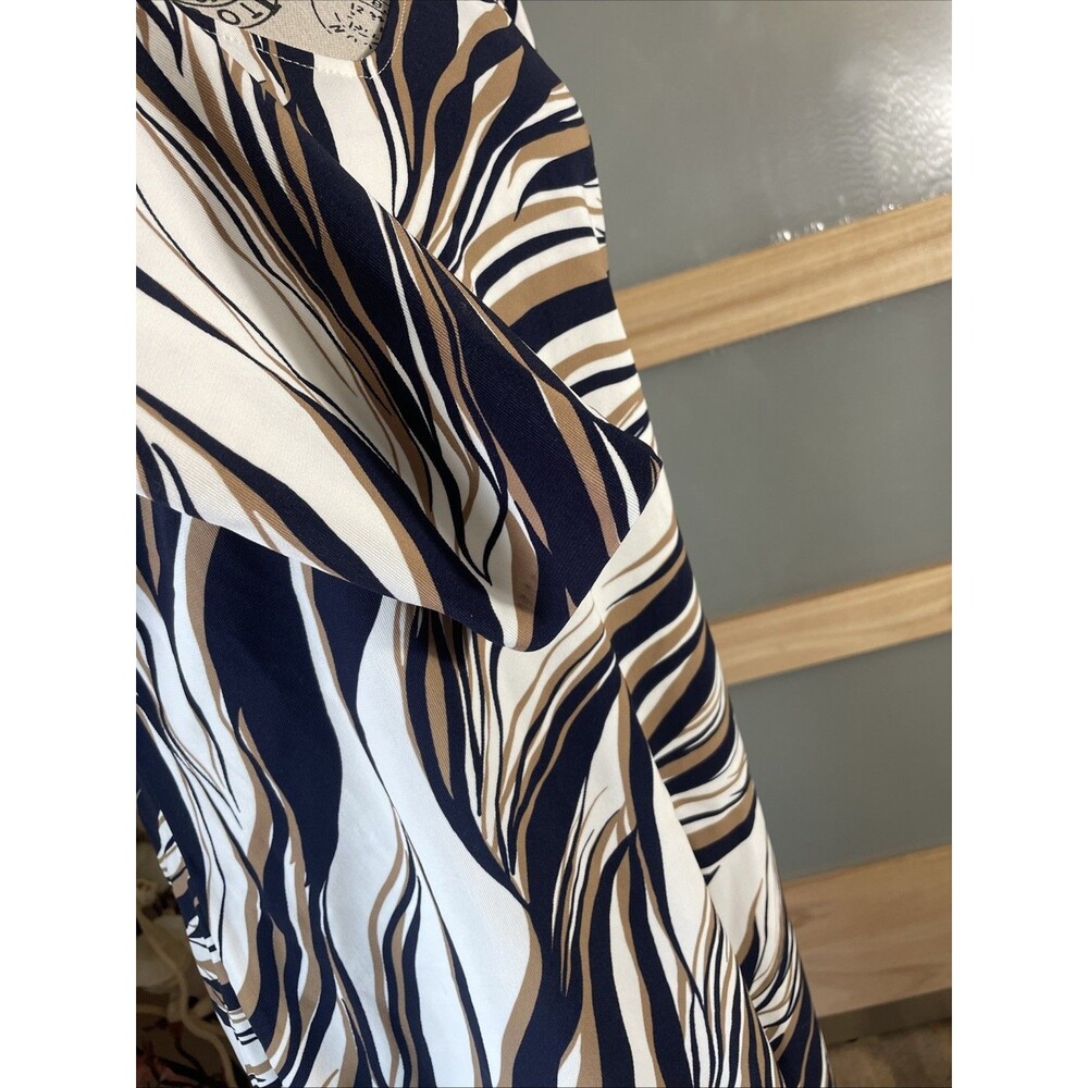 Boston Proper Beyond Travel Zebra Print Dress Womens M Stretch Knit Midi - Picture 4 of 9